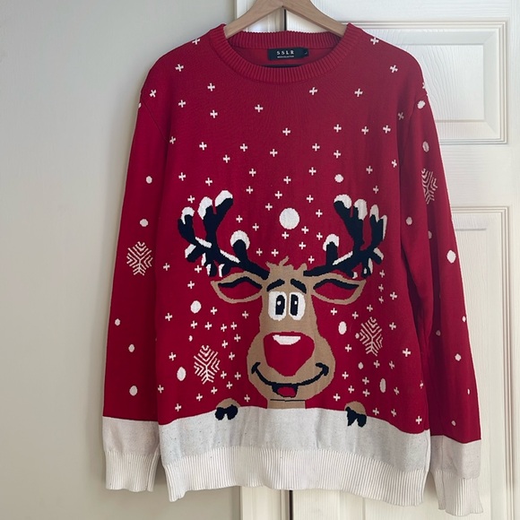 "Ugly" Christmas sweater with Rudolf the Red Nosed Reindeer - Picture 1 of 5